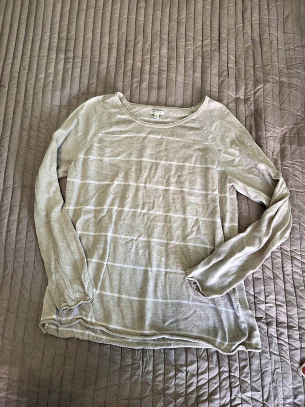 Sonoma Striped Long Sleeve Top in Cream Size Large